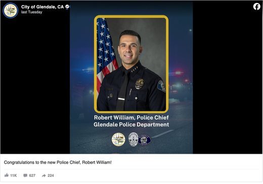 Glendale welcomes its new police chief