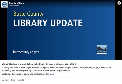 Butte County's library director, in her words
