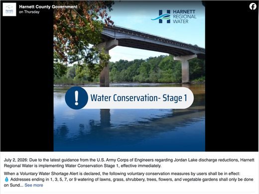 Harnett County makes a calm water ask