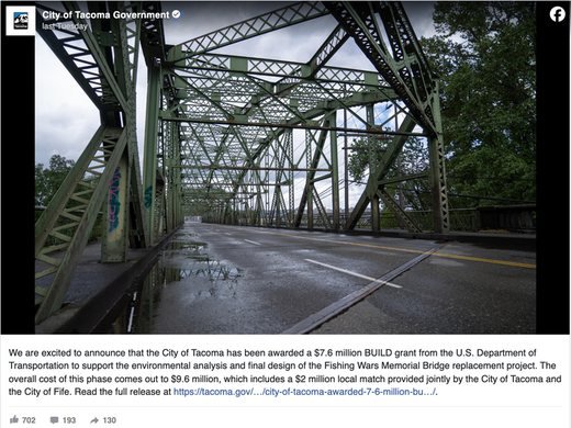 Tacoma wins $7.6M for a storied bridge